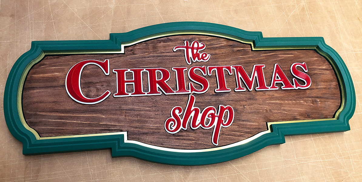 The Christmas Shop Wood Sign