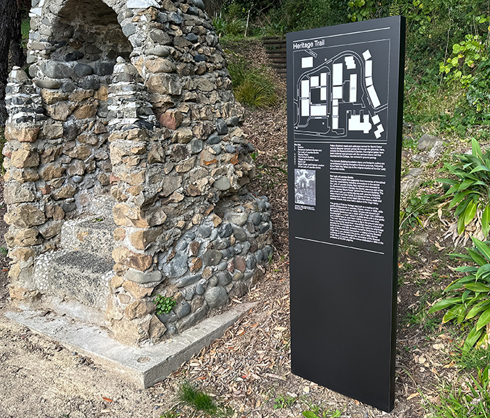 Erskine Chapel wayfinding grotto sign aluminium fabrication
